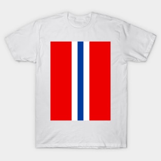 Retro Rangers Vertical Bar Stripes Red, White, Blue T-Shirt